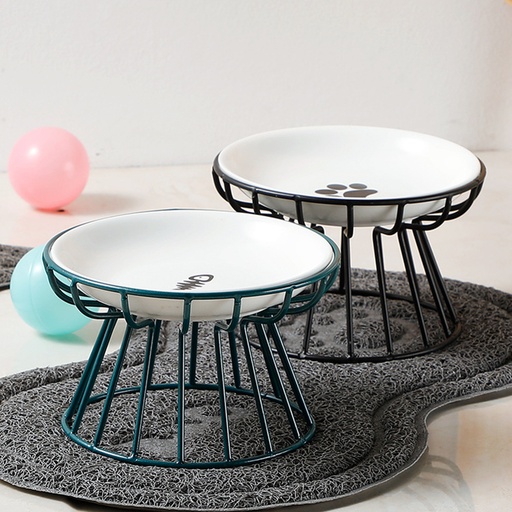 Pet ceramic bowl Nordic cat bowl high-foot ceramic cat food bowl snacks canned plate anti-cervical spondylosis and anti-turning cat food bowl