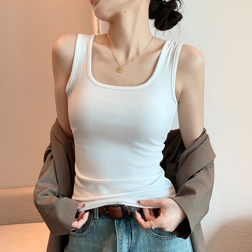H237 Spring and summer new wide-shoulder vest for women, U-neck Douyin hottest base with small vest for women, sleeveless shoulders
